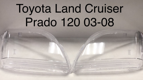 Стекло фары Toyota Land Cruiser Prado 120 03-08, левое и правое